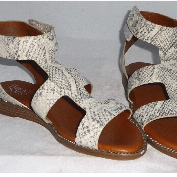 NEW Franco Sarto Women Genevia Gladiator Snakeskin Print Strappy Sandals 7.5M - Picture 3 of 10